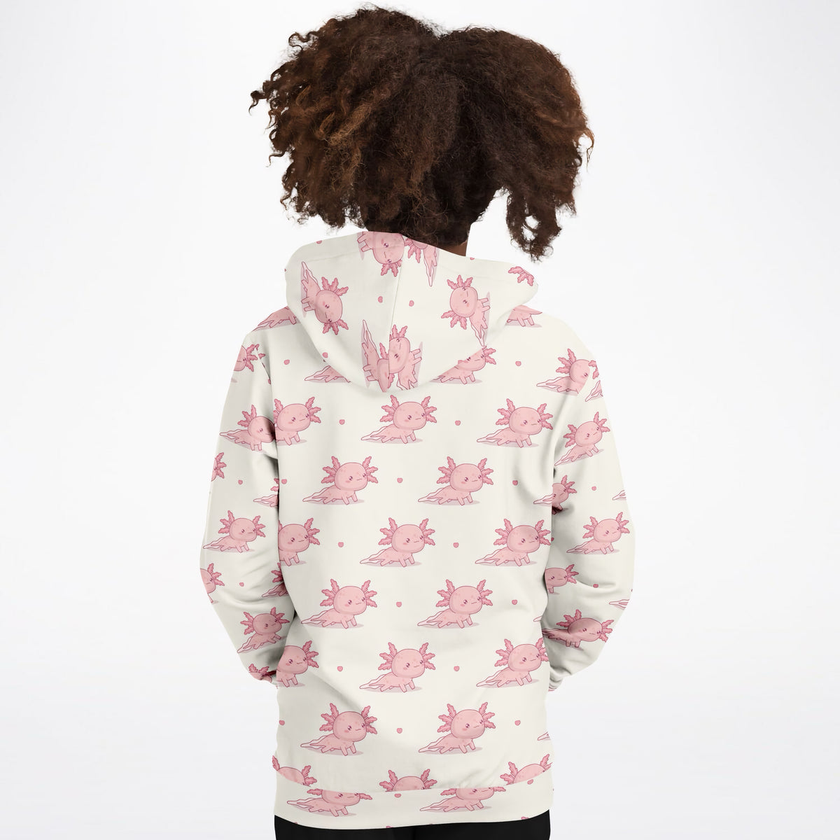 Girls Pink Axolotl Hoodie – Ultra Comfy & Stretchy, Cozy Fleece or Lightweight Sports Fabric, Double-Layer Hood & Kangaroo Pocket