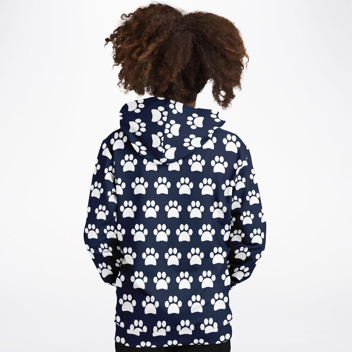 Kids Navy Blue Paw Print Hoodie – Ultra Comfy & Stretchy, Cozy Fleece or Lightweight Sports Fabric, Double-Layer Hood & Kangaroo Pocket