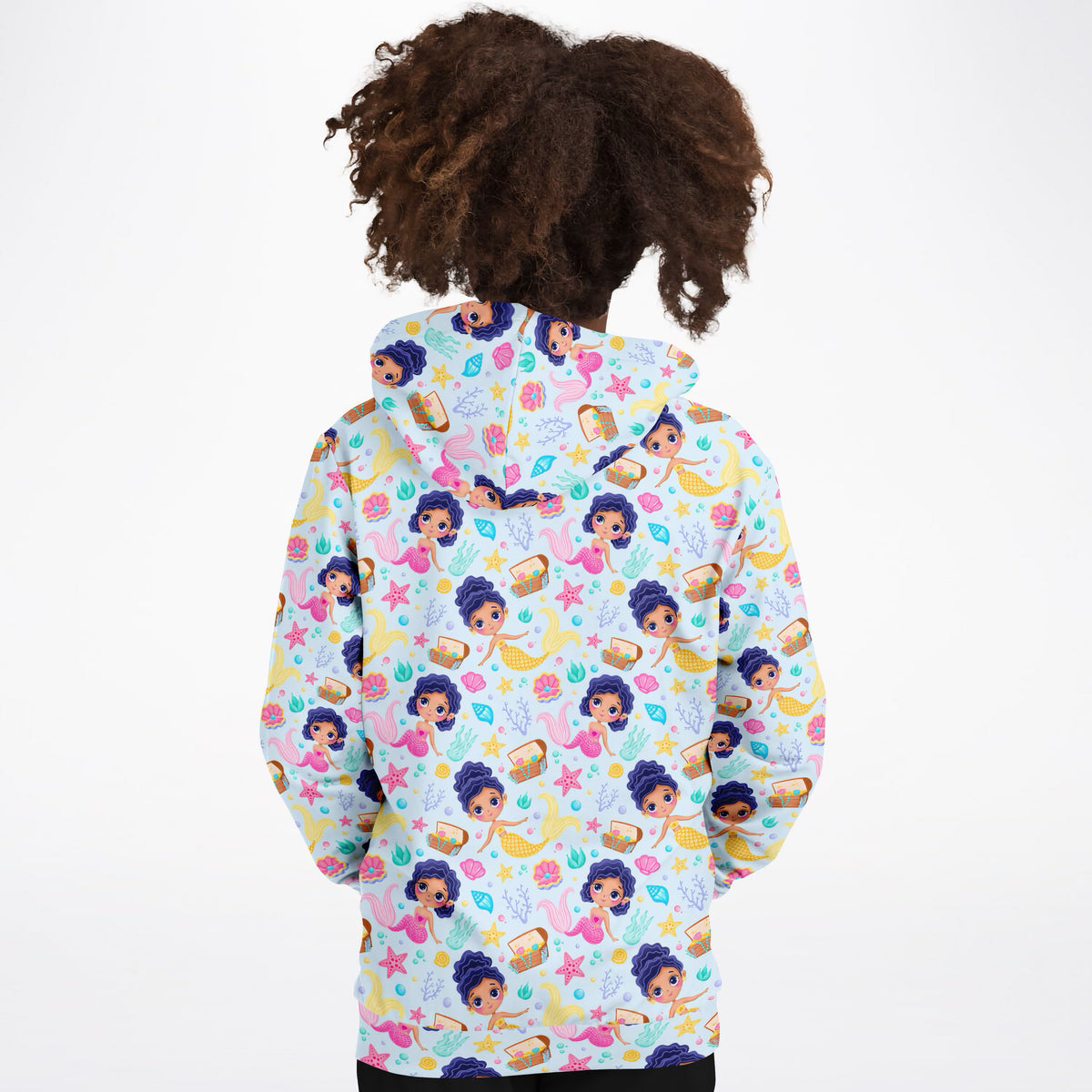 Girls Cute Mermaid Hoodie – Ultra Comfy & Stretchy, Cozy Fleece or Lightweight Sports Fabric, Double-Layer Hood & Kangaroo Pocket
