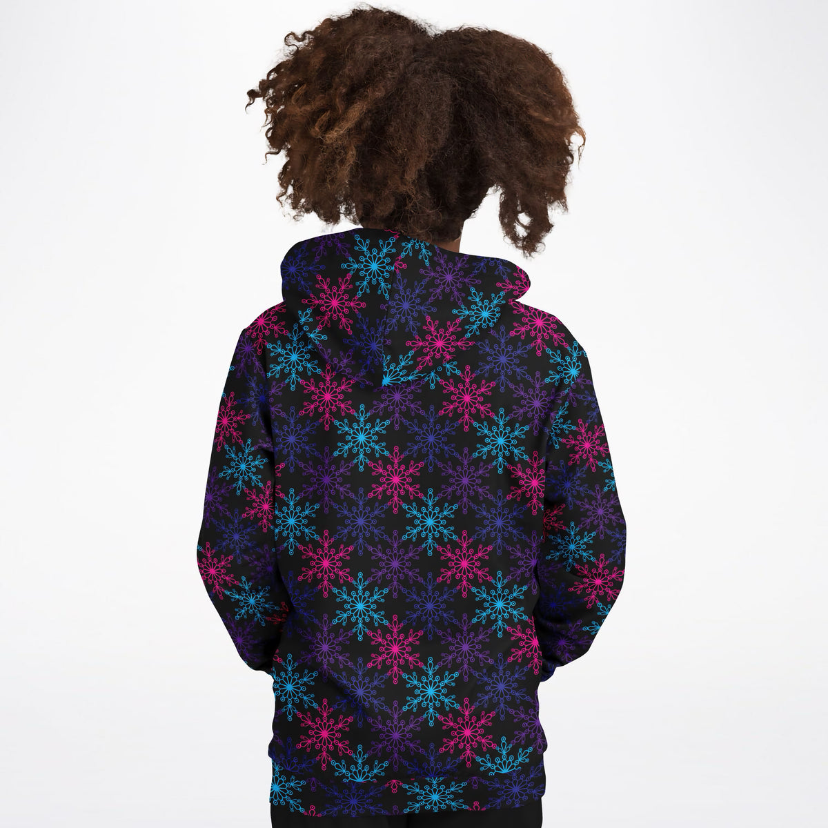 Kids Vibrant Snowflake Christmas Hoodie – Ultra Comfy & Stretchy, Cozy Fleece or Lightweight Sports Fabric, Double-Layer Hood & Kangaroo Pocket