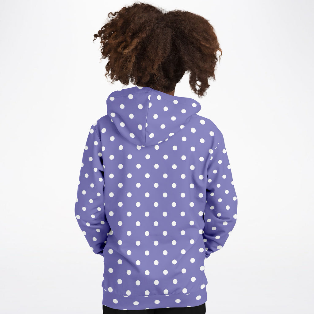 Girls Purple Polka Dot Hoodie – Ultra Comfy & Stretchy, Cozy Fleece or Lightweight Sports Fabric, Double-Layer Hood & Kangaroo Pocket