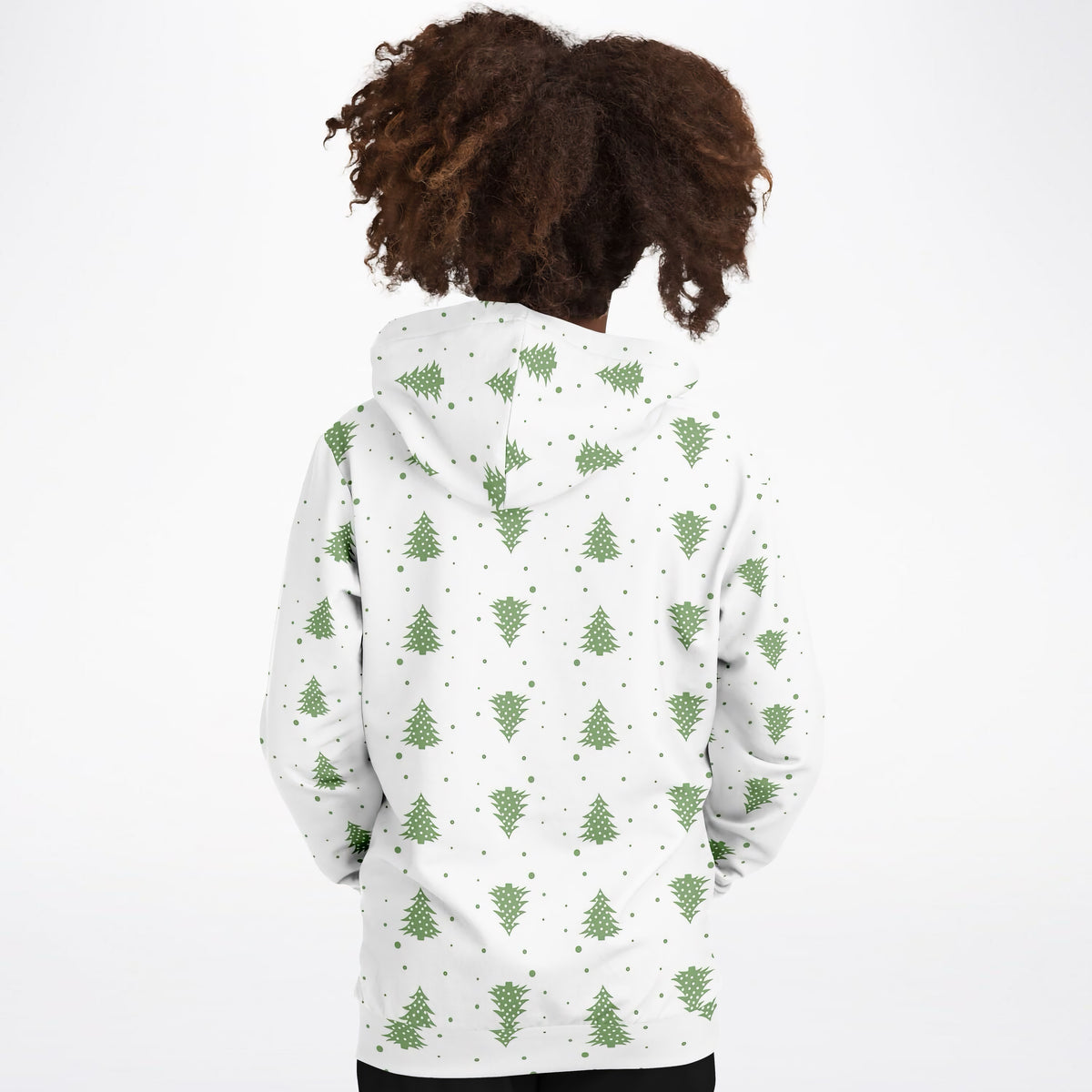Kids Green Christmas Tree Hoodie – Ultra Comfy & Stretchy, Cozy Fleece or Lightweight Sports Fabric, Double-Layer Hood & Kangaroo Pocket