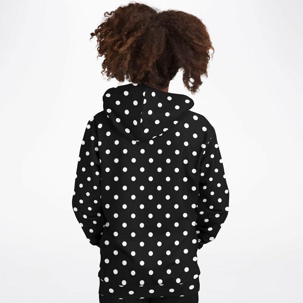 Kids Black Polka Dot Hoodie – Ultra Comfy & Stretchy, Cozy Fleece or Lightweight Sports Fabric, Double-Layer Hood & Kangaroo Pocket