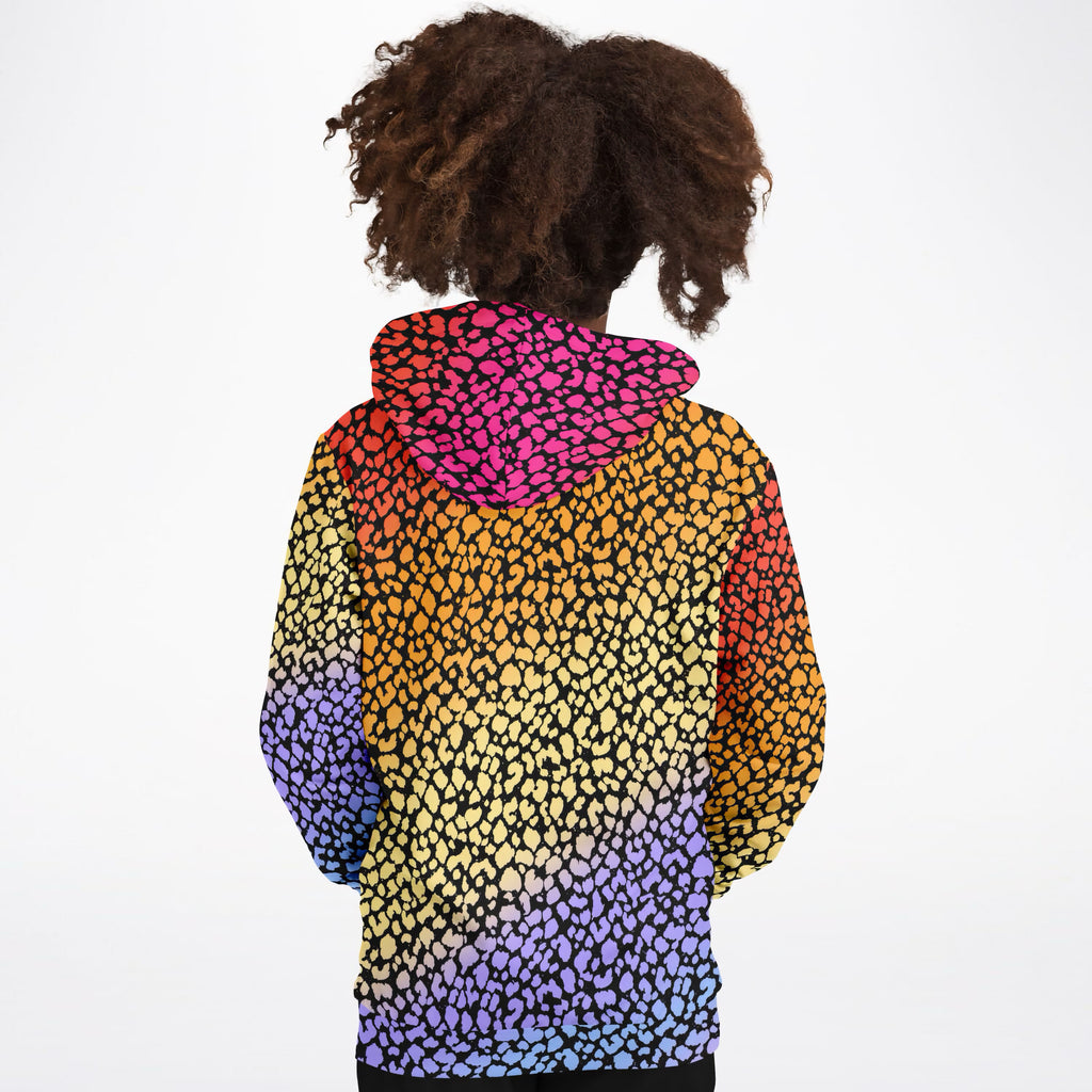 Kids Colorful Leopard Print Hoodie – Ultra Comfy & Stretchy, Cozy Fleece or Lightweight Sports Fabric, Double-Layer Hood & Kangaroo Pocket