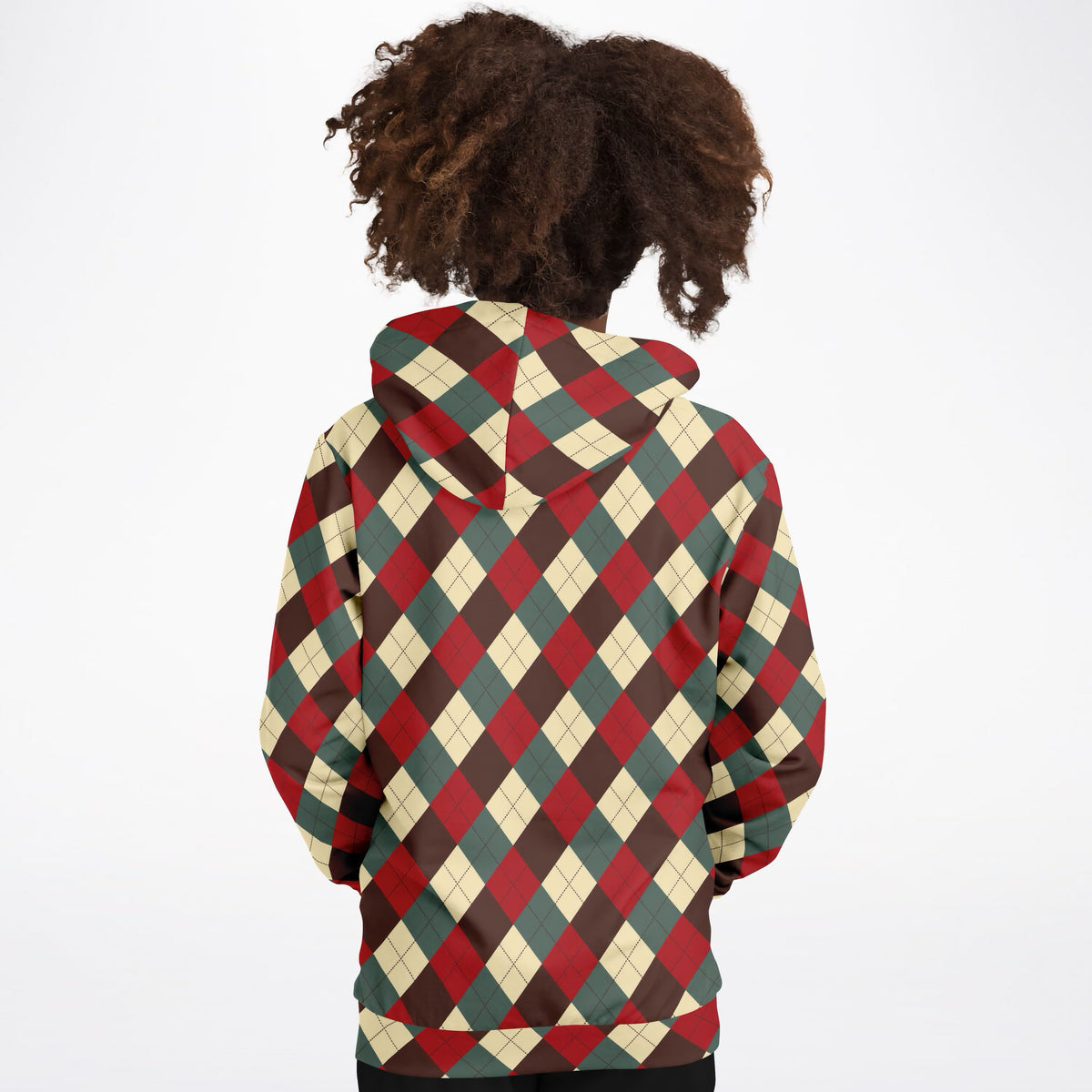 Kids Vintage Christmas Argyle Hoodie – Ultra Comfy & Stretchy, Cozy Fleece or Lightweight Sports Fabric, Double-Layer Hood & Kangaroo Pocket