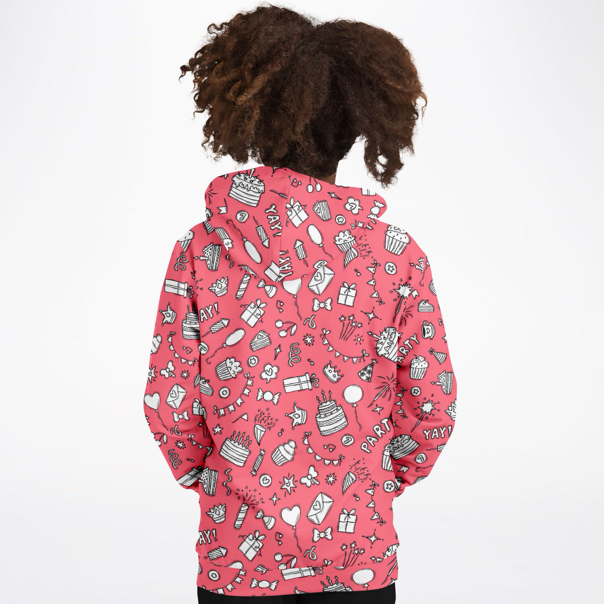 Girls Pink Birthday Themed Hoodie – Ultra Comfy & Stretchy, Cozy Fleece or Lightweight Sports Fabric, Double-Layer Hood & Kangaroo Pocket