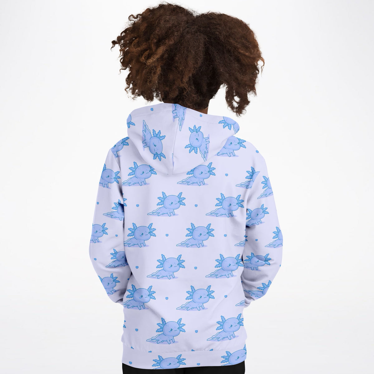 Kids Blue Axolotl Hoodie – Ultra Comfy & Stretchy, Cozy Fleece or Lightweight Sports Fabric, Double-Layer Hood & Kangaroo Pocket