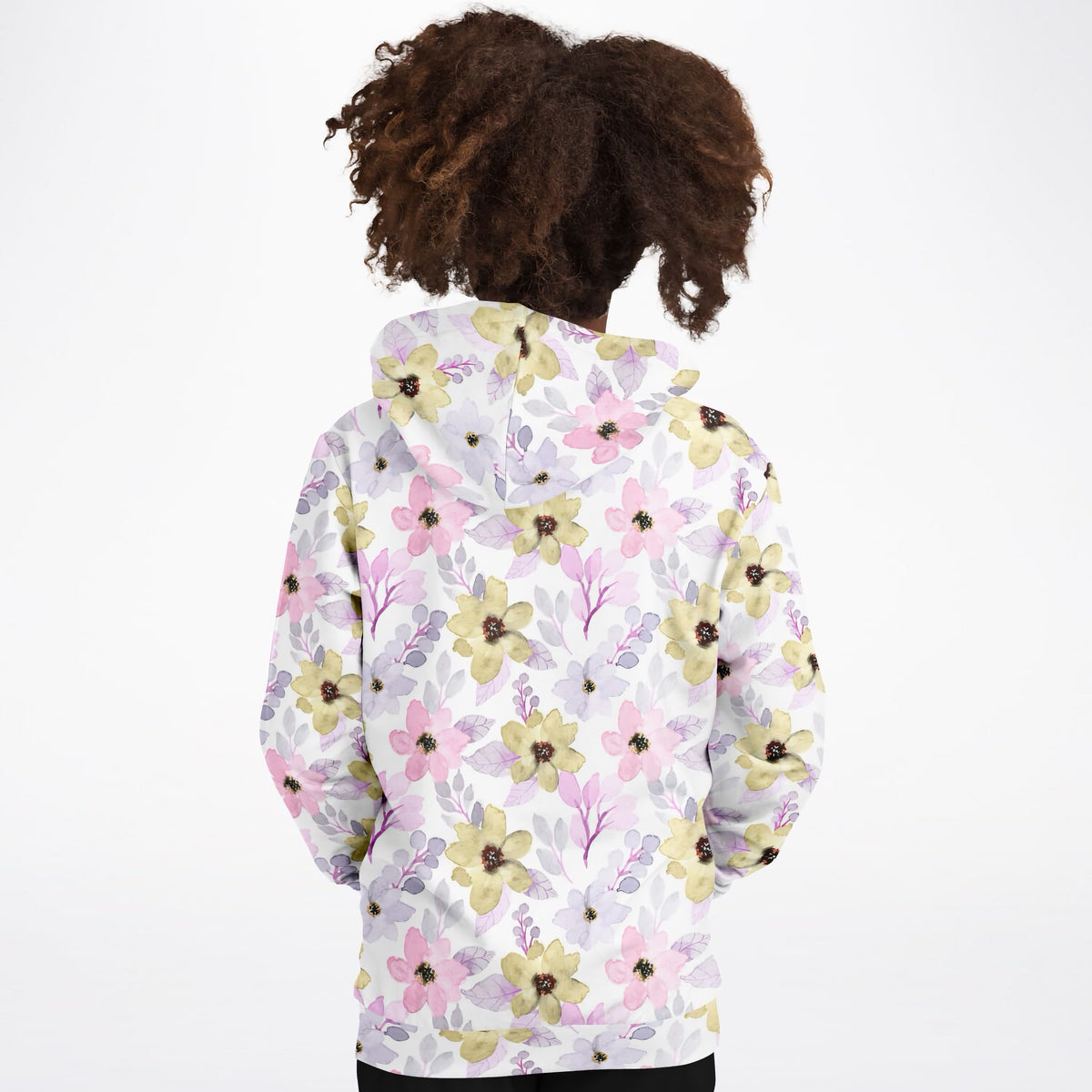 Girls Pastel Watercolor Floral Hoodie – Ultra Comfy & Stretchy, Cozy Fleece or Lightweight Sports Fabric, Double-Layer Hood & Kangaroo Pocket