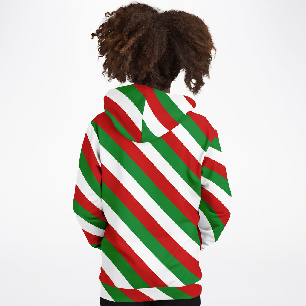 Kids Christmas Stripe Hoodie – Ultra Comfy & Stretchy, Cozy Fleece or Lightweight Sports Fabric, Double-Layer Hood & Kangaroo Pocket