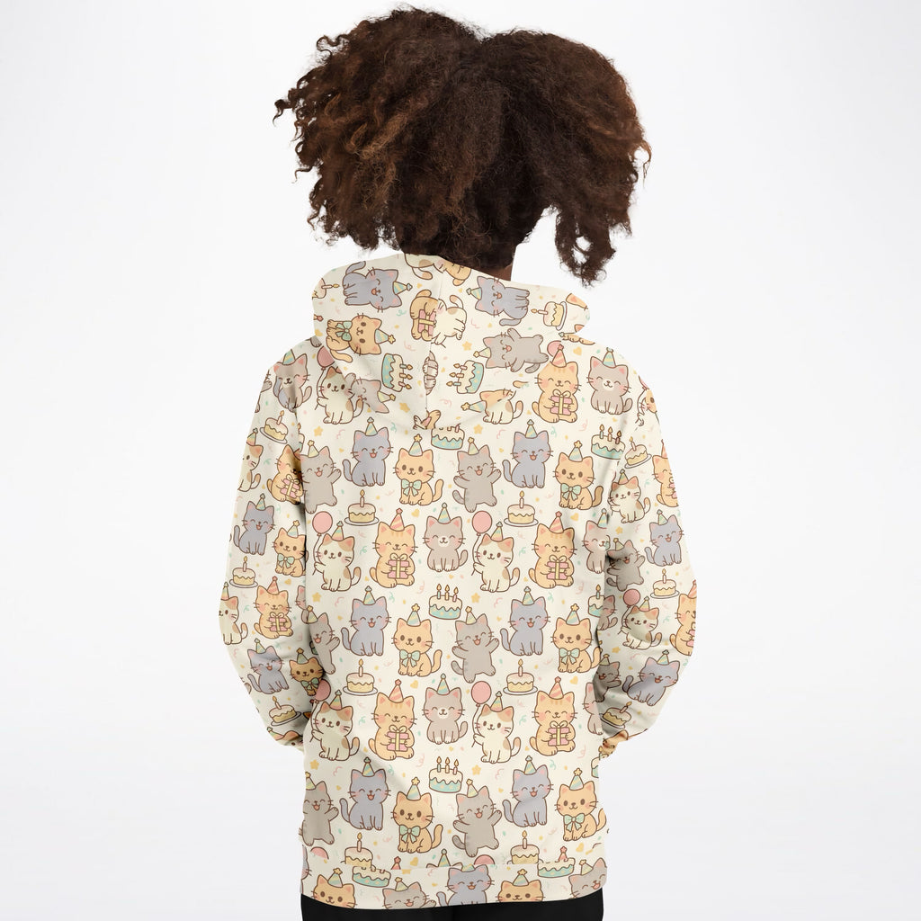 Girls Kitten Birthday Hoodie – Ultra Comfy & Stretchy, Cozy Fleece or Lightweight Sports Fabric, Double-Layer Hood & Kangaroo Pocket