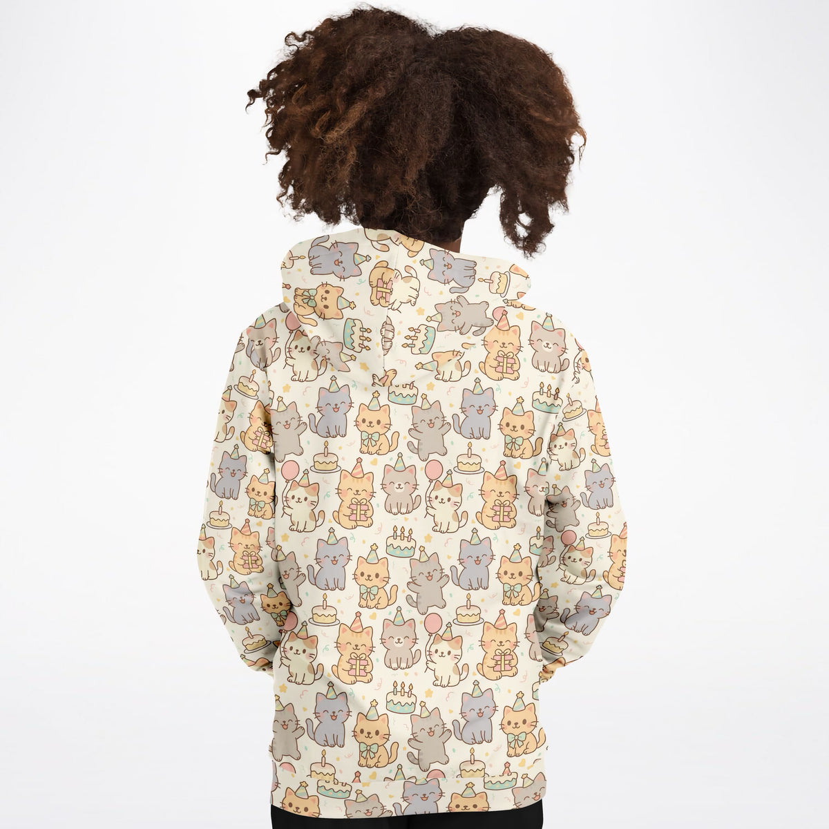 Girls Kitten Birthday Hoodie – Ultra Comfy & Stretchy, Cozy Fleece or Lightweight Sports Fabric, Double-Layer Hood & Kangaroo Pocket