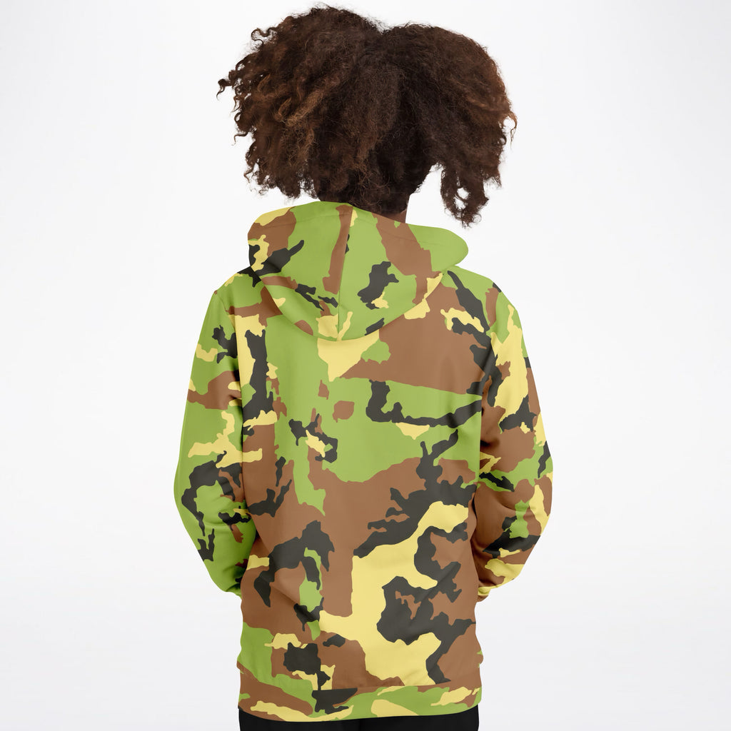 Kids Green Camouflage Hoodie – Ultra Comfy & Stretchy, Cozy Fleece or Lightweight Sports Fabric, Double-Layer Hood & Kangaroo Pocket