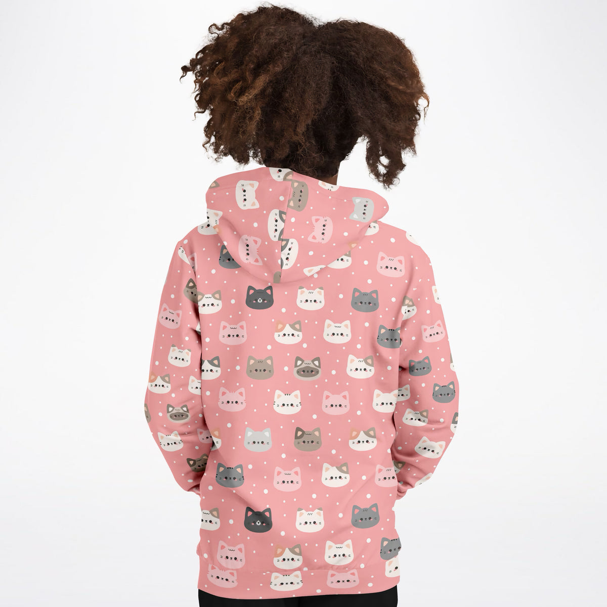 Girls Pink Cat Hoodie – Ultra Comfy & Stretchy, Cozy Fleece or Lightweight Sports Fabric, Double-Layer Hood & Kangaroo Pocket