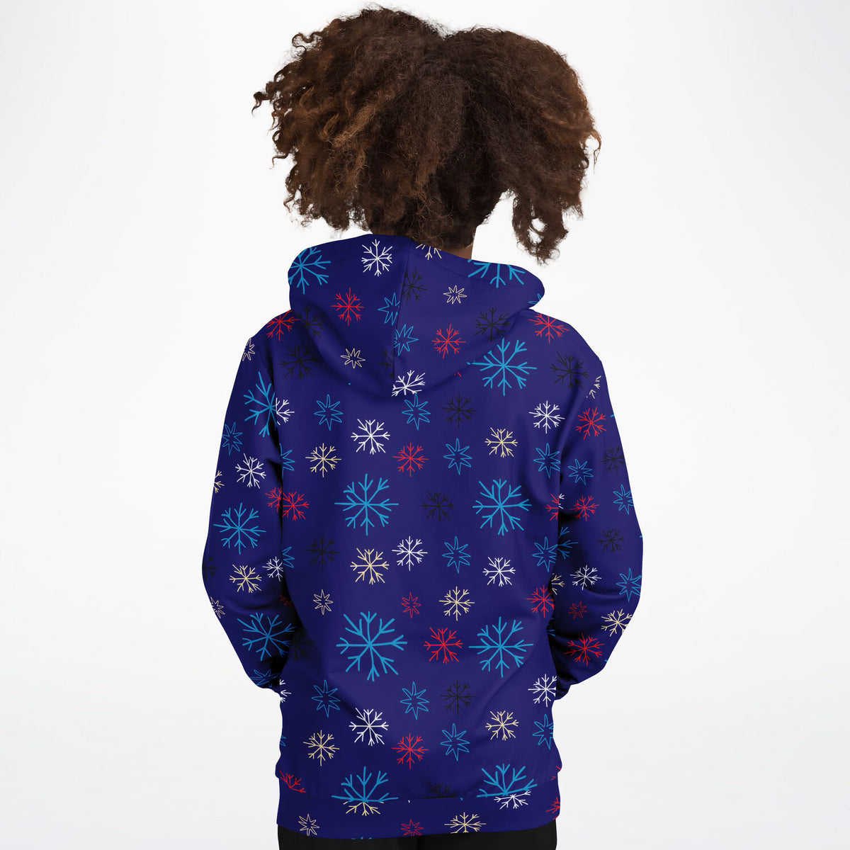 Kids Colorful Blue Snowflake Hoodie – Ultra Comfy & Stretchy, Cozy Fleece or Lightweight Sports Fabric, Double-Layer Hood & Kangaroo Pocket