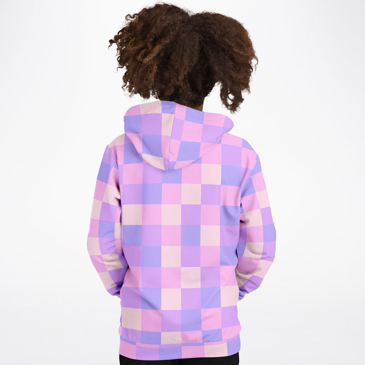 Girls Pink & Purple Checkered Hoodie – Ultra Comfy & Stretchy, Cozy Fleece or Lightweight Sports Fabric, Double-Layer Hood & Kangaroo Pocket