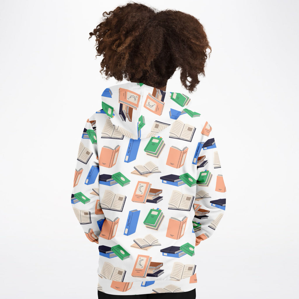 Kids Colorful Books Hoodie – Ultra Comfy & Stretchy, Cozy Fleece or Lightweight Sports Fabric, Double-Layer Hood & Kangaroo Pocket