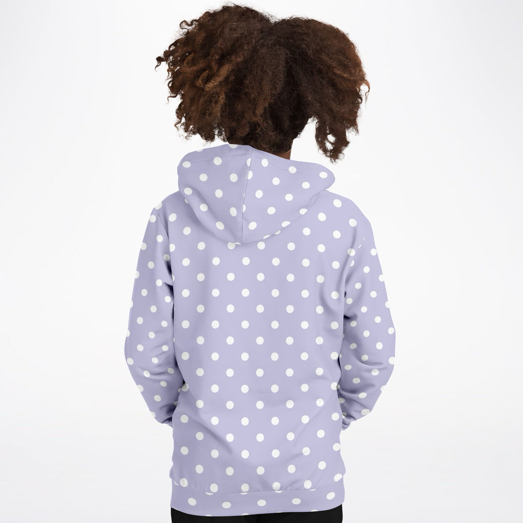 Girls Light Purple Polka Dot Hoodie – Ultra Comfy & Stretchy, Cozy Fleece or Lightweight Sports Fabric, Double-Layer Hood & Kangaroo Pocket