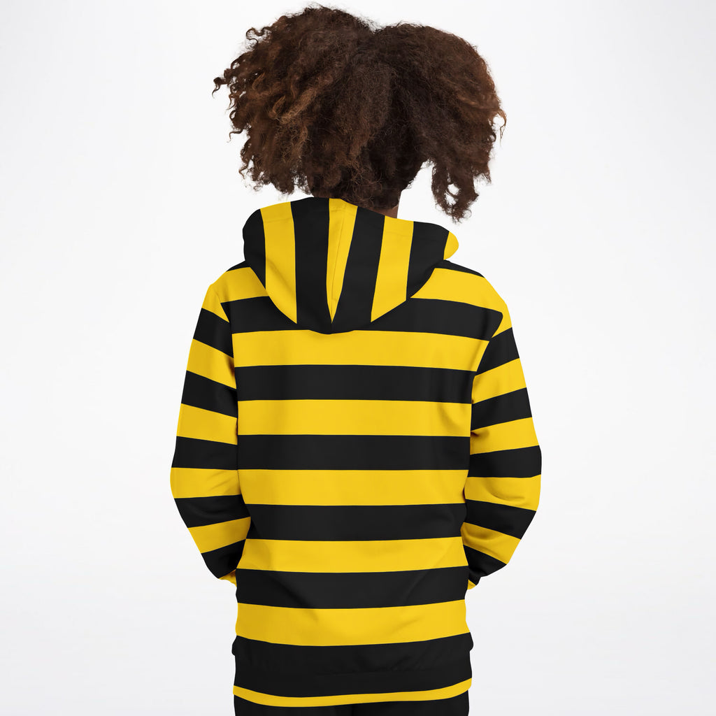 Kids Bee Stripe Hoodie – Ultra Comfy & Stretchy, Cozy Fleece or Lightweight Sports Fabric, Double-Layer Hood & Kangaroo Pocket