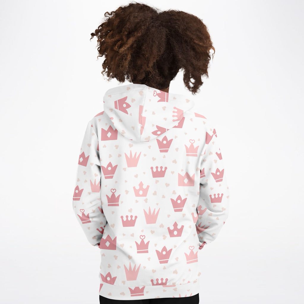 Girls Princess Crowns Hoodie – Ultra Comfy & Stretchy, Cozy Fleece or Lightweight Sports Fabric, Double-Layer Hood & Kangaroo Pocket