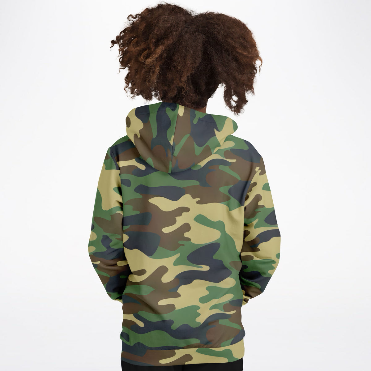 Kids Green Classic Woodland Camouflage Hoodie – Ultra Comfy & Stretchy, Cozy Fleece or Lightweight Sports Fabric, Double-Layer Hood & Kangaroo Pocket