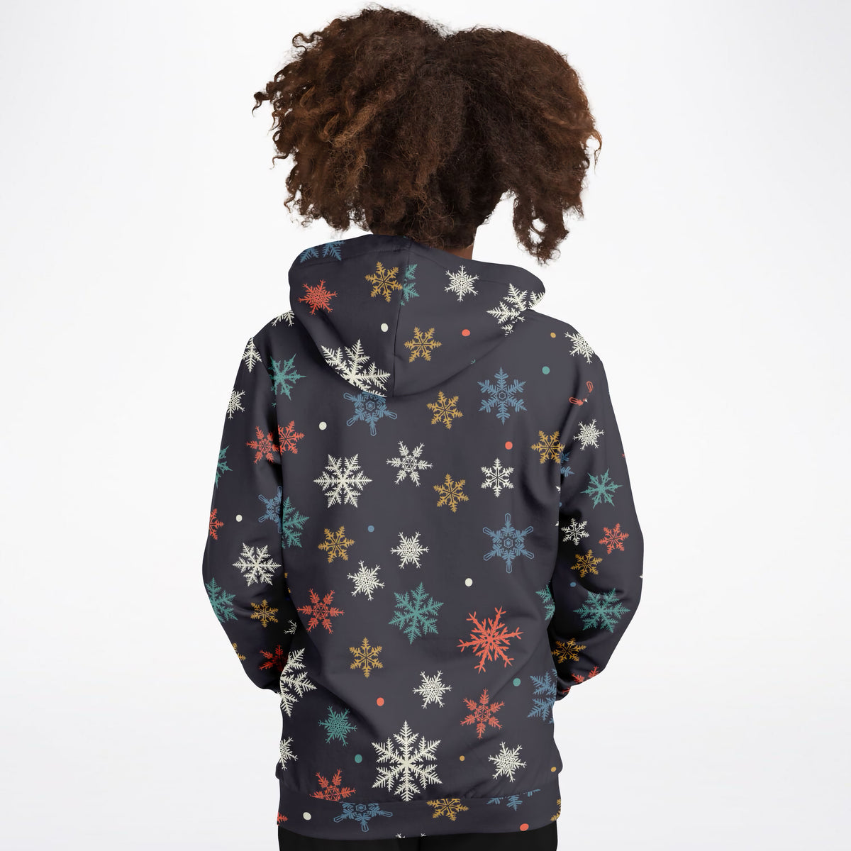 Kids Colorful Snowflake Christmas Hoodie – Ultra Comfy & Stretchy, Cozy Fleece or Lightweight Sports Fabric, Double-Layer Hood & Kangaroo Pocket