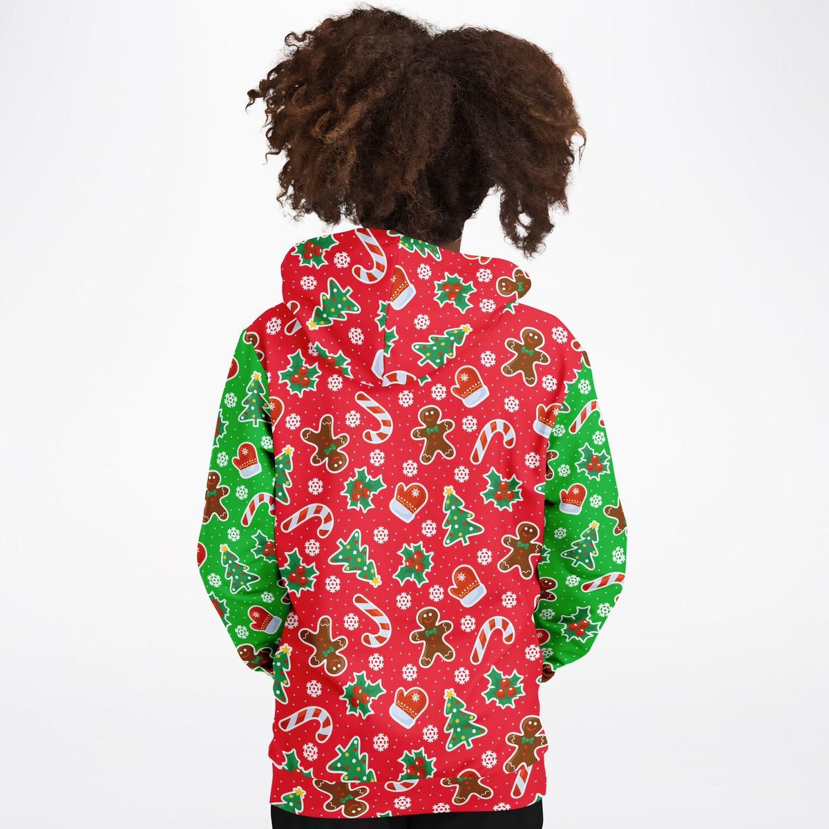 Kids Red & Green Christmas Icons Hoodie – Ultra Comfy & Stretchy, Cozy Fleece or Lightweight Sports Fabric, Double-Layer Hood & Kangaroo Pocket