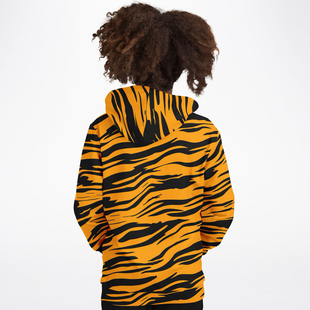 Kids Orange Tiger Stripe Hoodie – Ultra Comfy & Stretchy, Cozy Fleece or Lightweight Sports Fabric, Double-Layer Hood & Kangaroo Pocket
