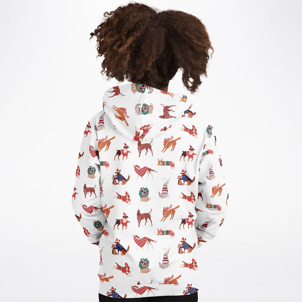 Kids Christmas Dogs Hoodie – Ultra Comfy & Stretchy, Cozy Fleece or Lightweight Sports Fabric, Double-Layer Hood & Kangaroo Pocket
