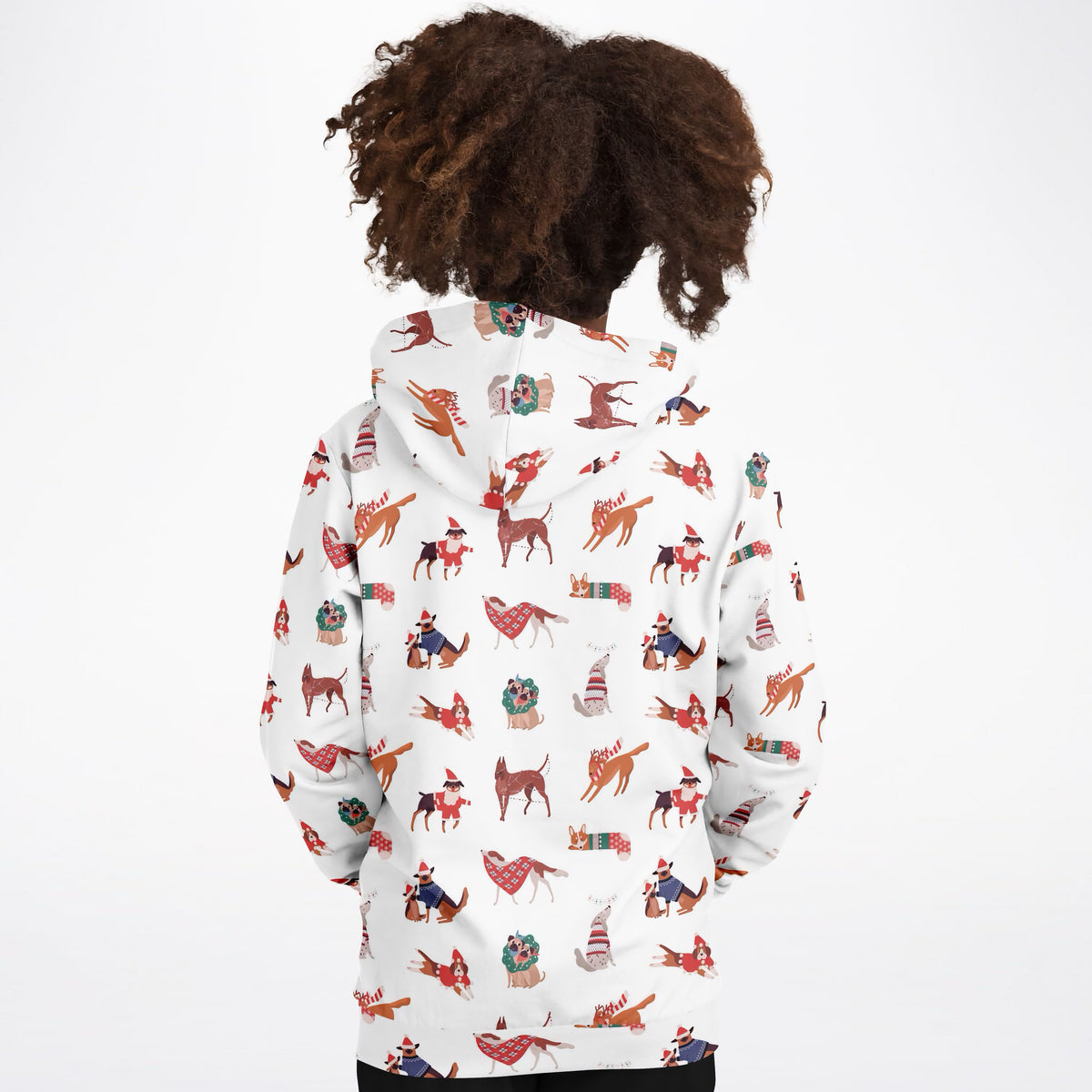 Kids Christmas Dogs Hoodie – Ultra Comfy & Stretchy, Cozy Fleece or Lightweight Sports Fabric, Double-Layer Hood & Kangaroo Pocket