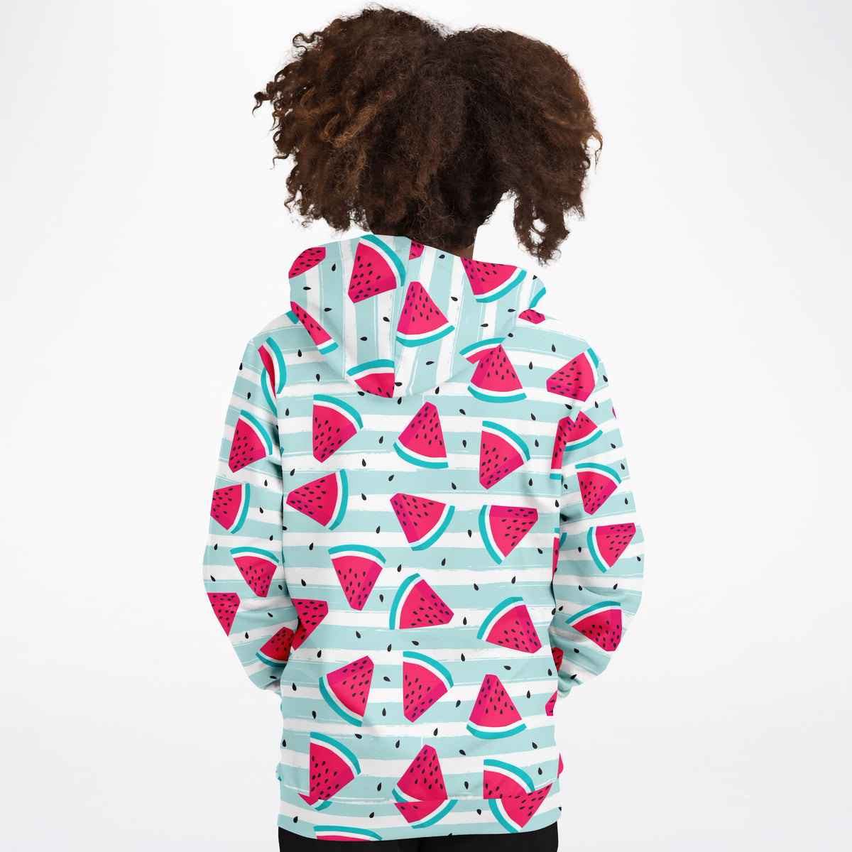 Kids Watermelon Stripe Hoodie – Ultra Comfy & Stretchy, Cozy Fleece or Lightweight Sports Fabric, Double-Layer Hood & Kangaroo Pocket