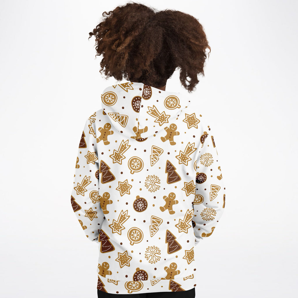 Kids Gingerbread Cookies Christmas Hoodie – Ultra Comfy & Stretchy, Cozy Fleece or Lightweight Sports Fabric, Double-Layer Hood & Kangaroo Pocket