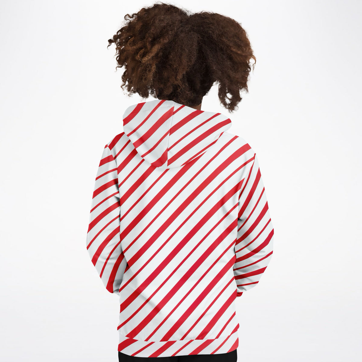 Kids Red & White Candy Cane Striped Christmas Hoodie – Ultra Comfy & Stretchy, Cozy Fleece or Lightweight Sports Fabric, Double-Layer Hood & Kangaroo Pocket