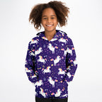 Girls Space Unicorn Hoodie – Cozy Cotton Fleece or Lightweight Sports Fabric
