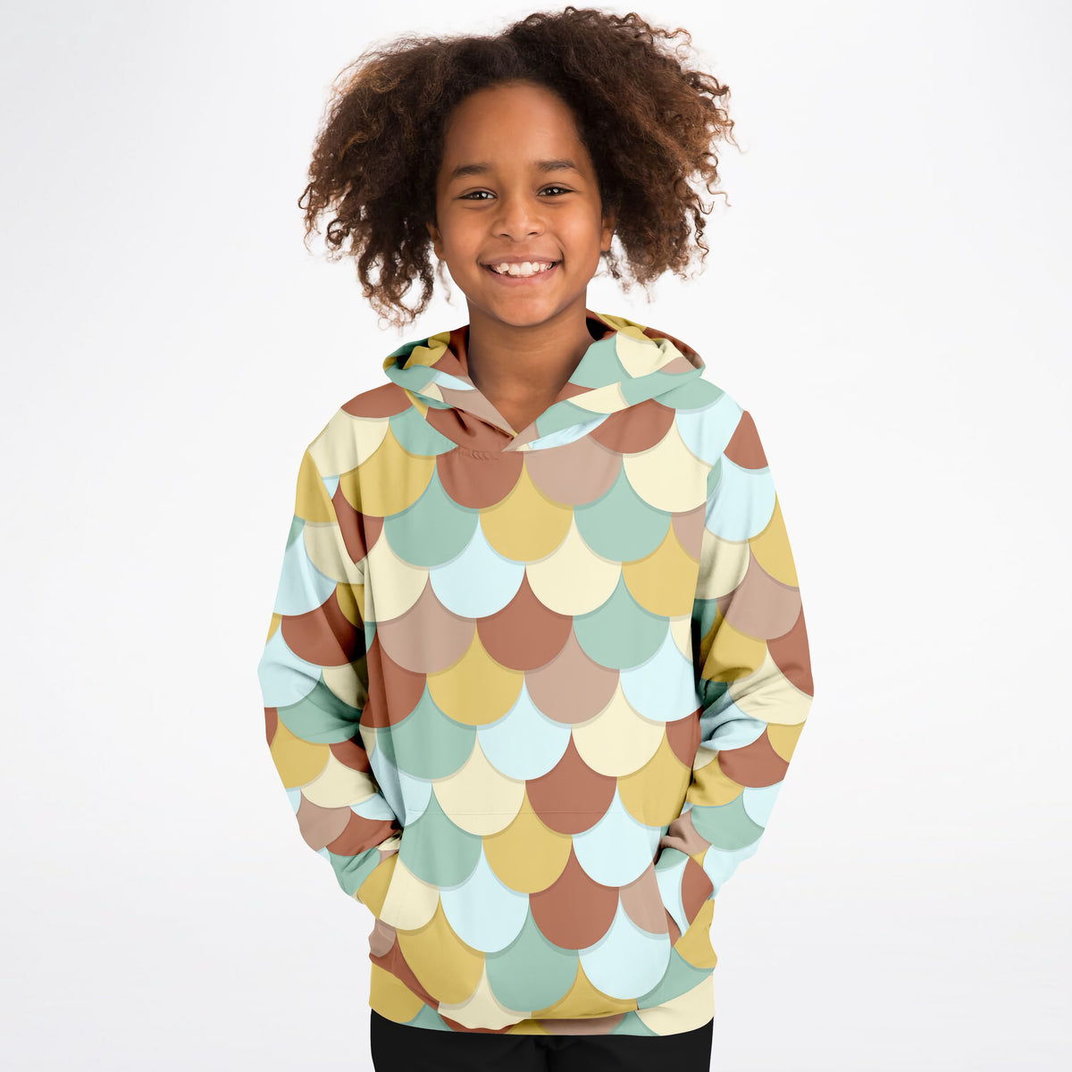 Girls Green Mermaid Hoodie – Ultra Comfy & Stretchy, Cozy Fleece or Lightweight Sports Fabric, Double-Layer Hood & Kangaroo Pocket