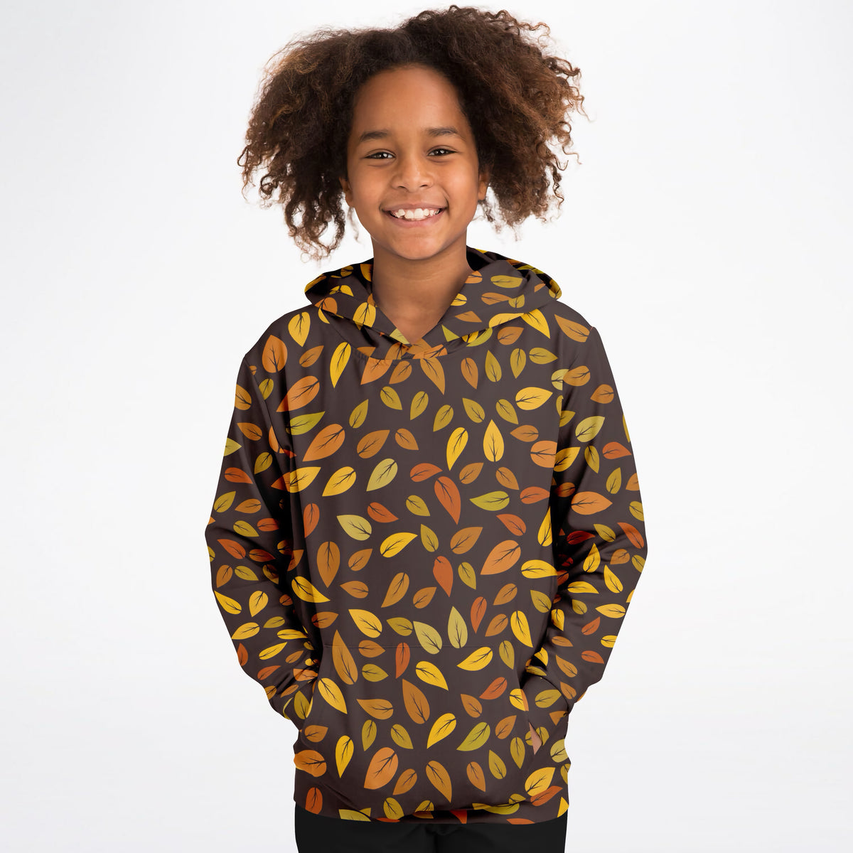 Kids Fall Autumn Leaves Hoodie – Ultra Comfy & Stretchy, Cozy Fleece or Lightweight Sports Fabric, Double-Layer Hood & Kangaroo Pocket