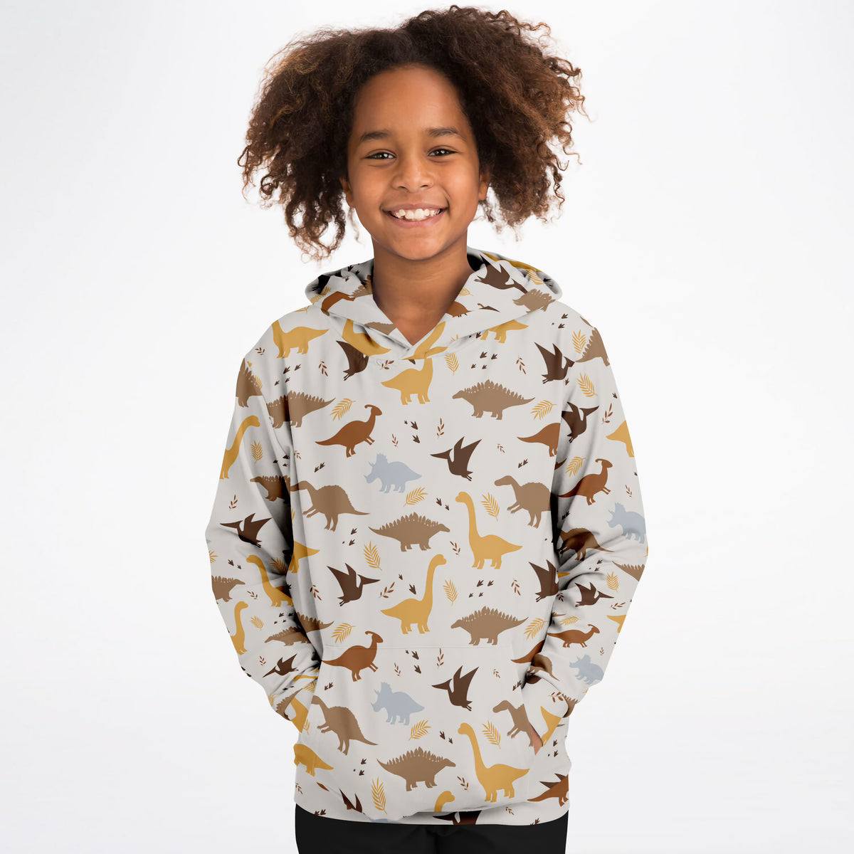 Kids Dinosaur Hoodie – Ultra Comfy & Stretchy, Cozy Fleece or Lightweight Sports Fabric, Double-Layer Hood & Kangaroo Pocket