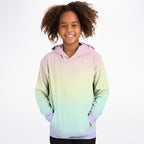 Girls Pastel Rainbow Hoodie – Cozy Cotton Fleece or Lightweight Sports Fabric