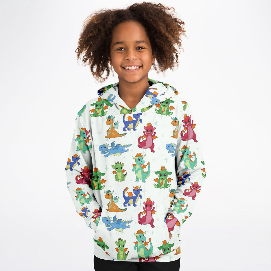 Kids Colorful Dragon Hoodie – Ultra Comfy & Stretchy, Cozy Fleece or Lightweight Sports Fabric, Double-Layer Hood & Kangaroo Pocket