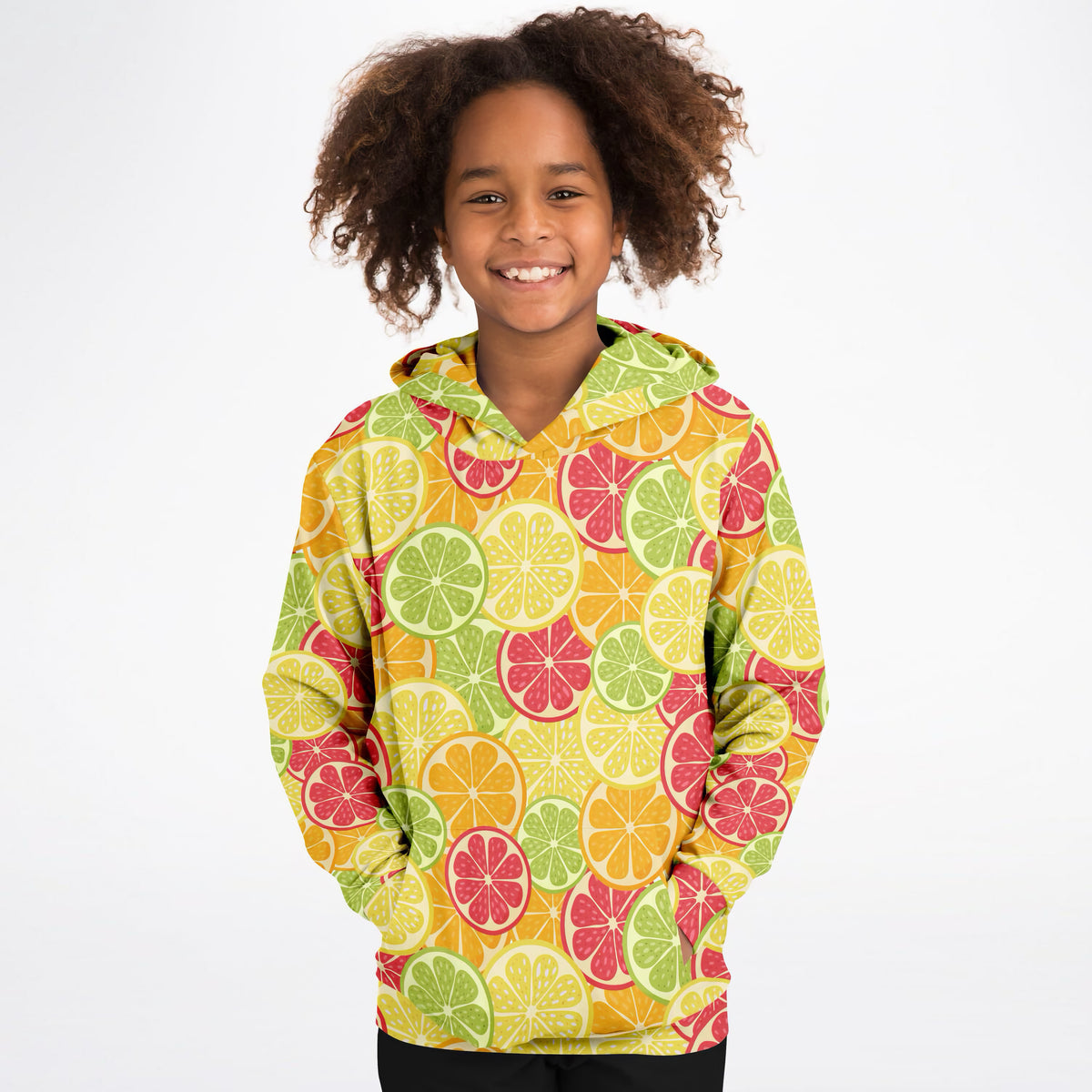 Kids Citrus Fruit Hoodie – Ultra Comfy & Stretchy, Cozy Fleece or Lightweight Sports Fabric, Double-Layer Hood & Kangaroo Pocket