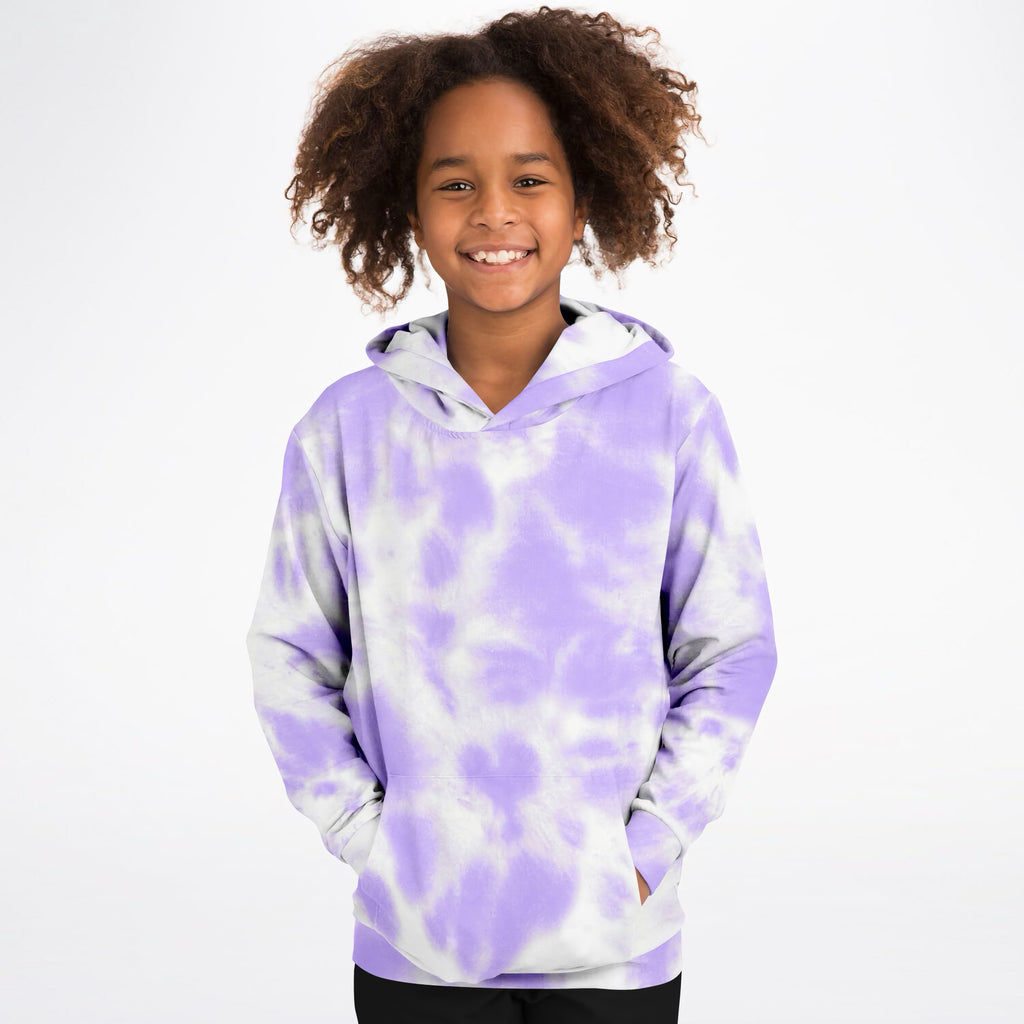 Girls Purple Tie Dye Hoodie – Ultra Comfy & Stretchy, Cozy Fleece or Lightweight Sports Fabric, Double-Layer Hood & Kangaroo Pocket