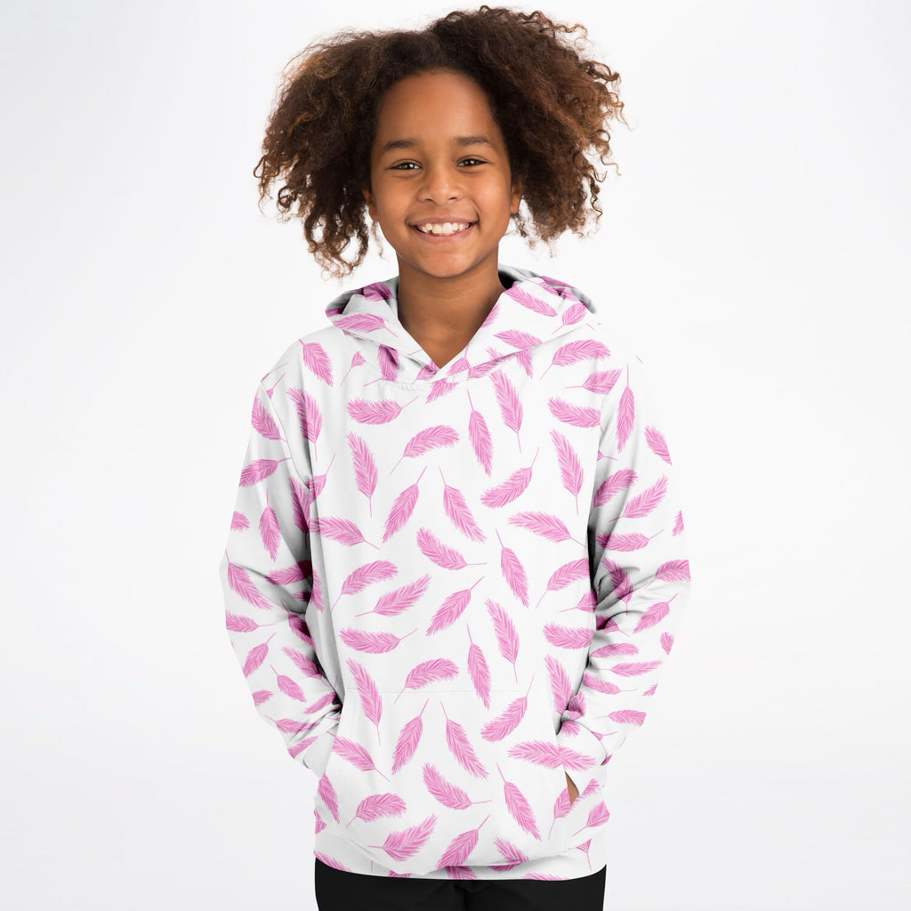 Kids Pink Flamingo Hoodie – Ultra Comfy & Stretchy, Cozy Fleece or Lightweight Sports Fabric, Double-Layer Hood & Kangaroo Pocket