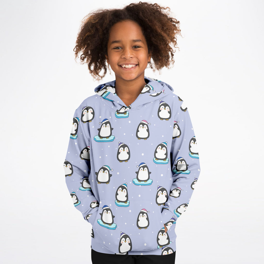 Kids Winter Penguin Hoodie – Ultra Comfy & Stretchy, Cozy Fleece or Lightweight Sports Fabric, Double-Layer Hood & Kangaroo Pocket