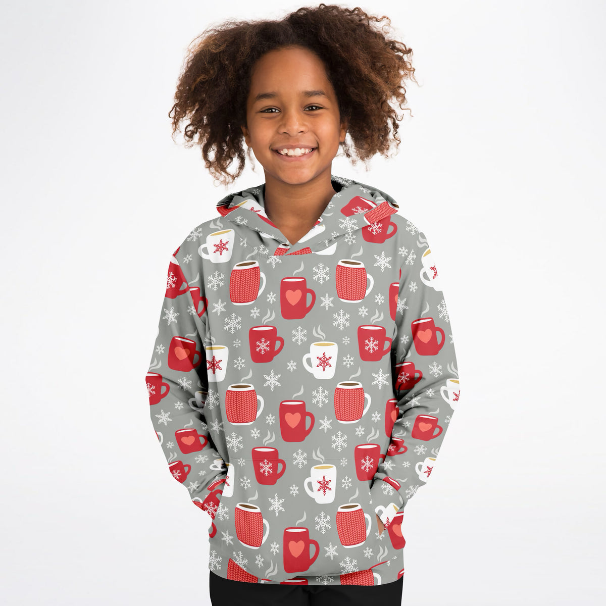 Kids Christmas Hot Cocoa Christmas Hoodie – Ultra Comfy & Stretchy, Cozy Fleece or Lightweight Sports Fabric, Double-Layer Hood & Kangaroo Pocket