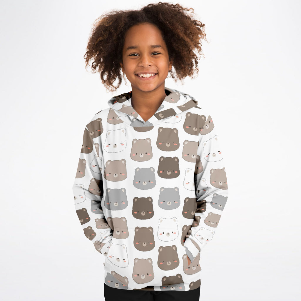 Kids Cute Bear Hoodie – Ultra Comfy & Stretchy, Cozy Fleece or Lightweight Sports Fabric, Double-Layer Hood & Kangaroo Pocket