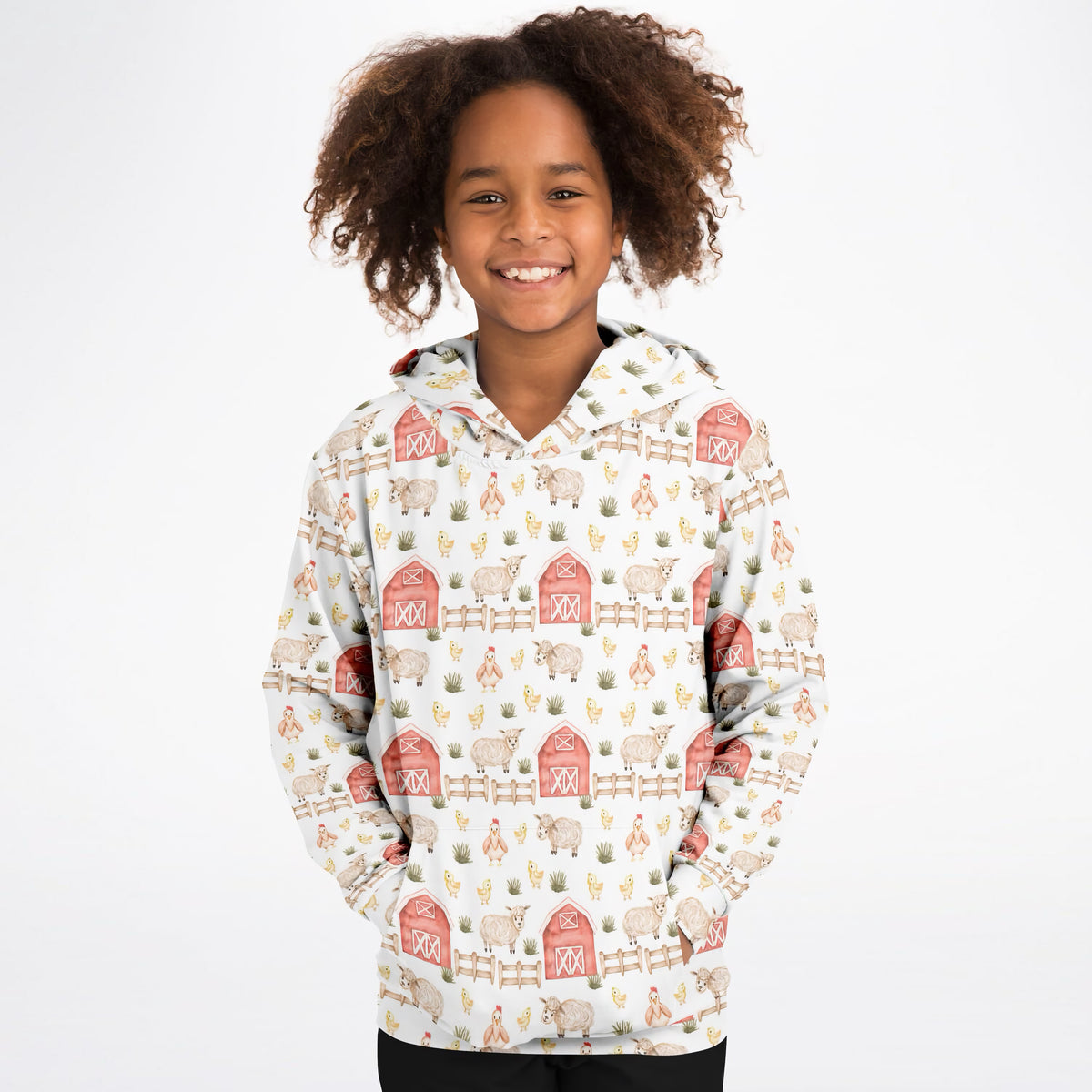 Kids Cute Farm Animal Hoodie – Ultra Comfy & Stretchy, Cozy Fleece or Lightweight Sports Fabric, Double-Layer Hood & Kangaroo Pocket