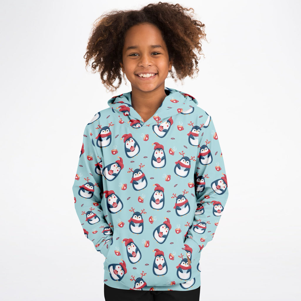 Kids Reindeer Penguin Hoodie – Ultra Comfy & Stretchy, Cozy Fleece or Lightweight Sports Fabric, Double-Layer Hood & Kangaroo Pocket