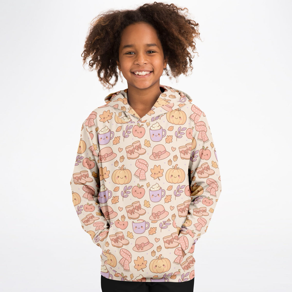 Girls Kawaii Fall Hoodie – Ultra Comfy & Stretchy, Cozy Fleece or Lightweight Sports Fabric, Double-Layer Hood & Kangaroo Pocket