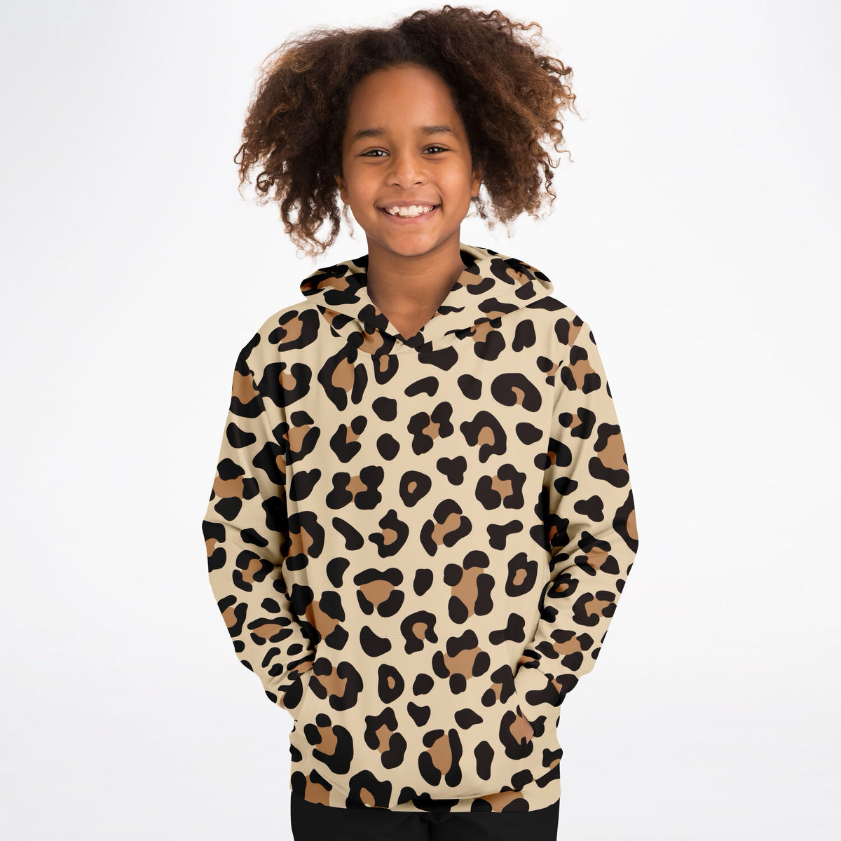 Kids Leopard Print Hoodie – Ultra Comfy & Stretchy, Cozy Fleece or Lightweight Sports Fabric, Double-Layer Hood & Kangaroo Pocket