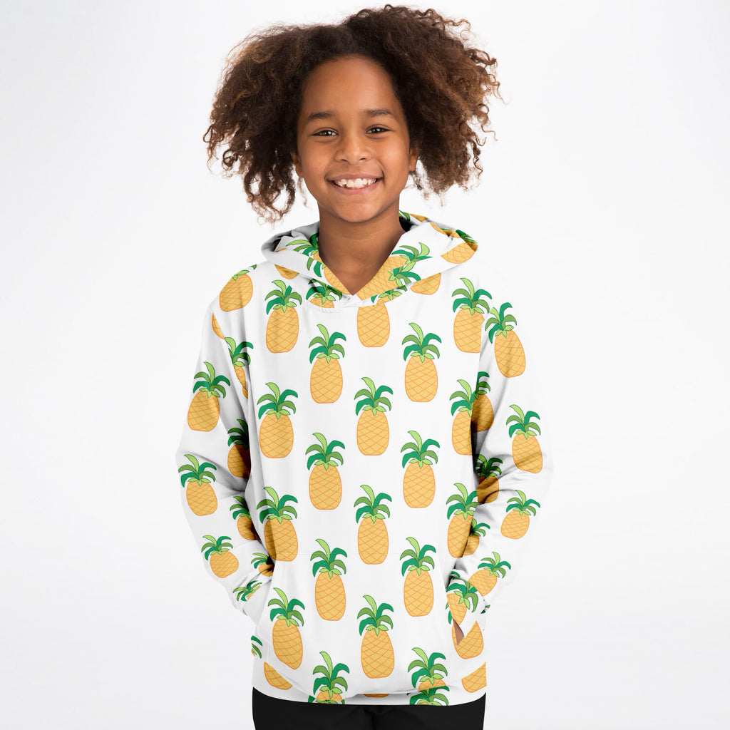 Kids Pineapple Hoodie – Ultra Comfy & Stretchy, Cozy Fleece or Lightweight Sports Fabric, Double-Layer Hood & Kangaroo Pocket