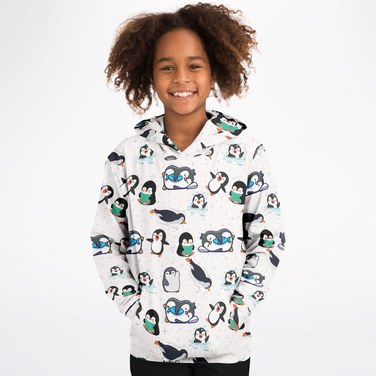Kids Cute Penguin Hoodie – Ultra Comfy & Stretchy, Cozy Fleece or Lightweight Sports Fabric, Double-Layer Hood & Kangaroo Pocket